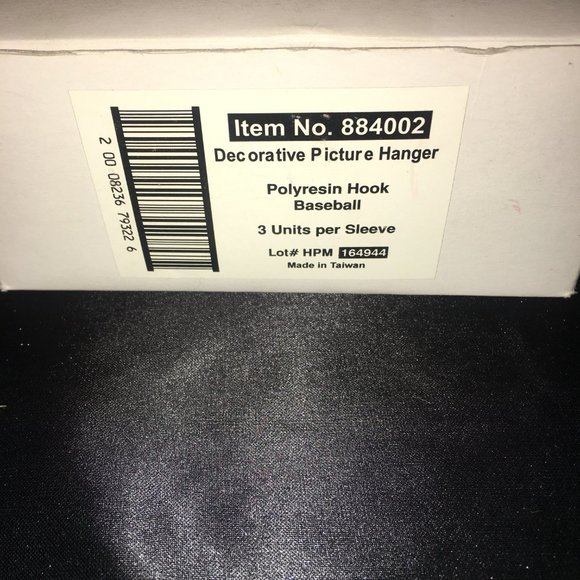 Baseball Decorative Hooks Hillman Hung By Design Picture Hangers X3 Item #884002 - Picture 2 of 4